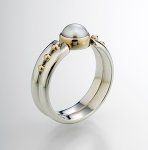 handcrafted silver and 14K gold ring