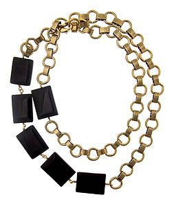 gold vermeil chain with onyx gemstones