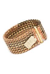 woven brass box chain cuff bracelet