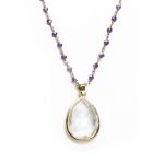 amethyst necklace with crystal quartz pendant