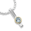 sterling silver and 18K gold aquamarine pendant