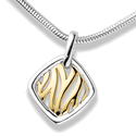 sterling silver and 18K yellow gold pendant