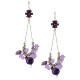 silver and purple gemstone earrings