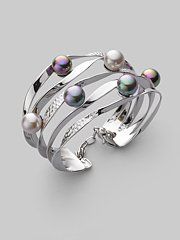 sterling silver and pearl cuff bracelet