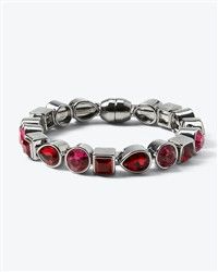 silver and red glass crystal bracelet