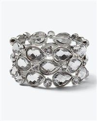 silver and clear glass crystal bracelet