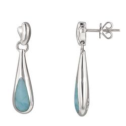 larimar gemstone and sterling silver earrings