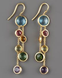 18K yellow gold and multi-gemstone earrings