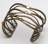 bronze and sterling silver cuff bracelet