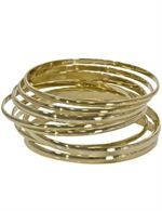 set of nine skinny gold bangle bracelets