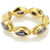 18K gold plated sapphire Cubic Zirconia ring