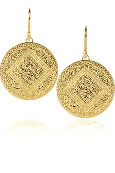 18K gold disk earrings