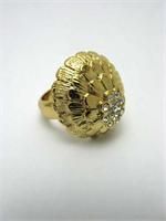 gold plated crystal ring
