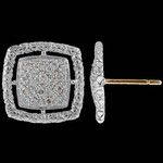 sterling silver and pave diamond earrings
