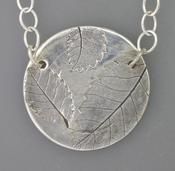 fine silver leaf pendant on silver chain