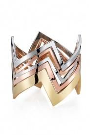set of five silver, 14K rose gold and yellow gold cuffs