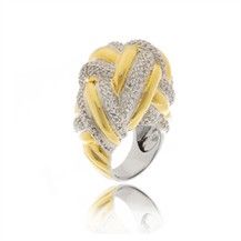 gold-plated cubic zirconia fashion ring