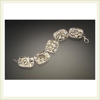 sterling silver and 18K yellow gold bracelet