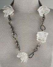 pewter chain and clear quartz necklace