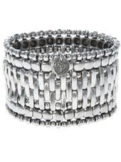 silver bead stretch bracelet