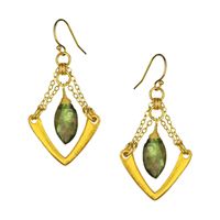 24K gold and gemstone earrings