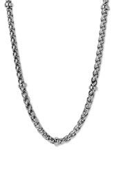 designer necklace of silver braided chain