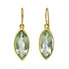 22K gold and green amethyst earrings