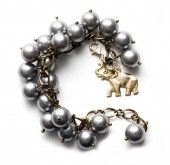 gold and pearl charm bracelet