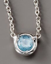blue topaz and 18K white gold necklace