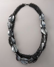 black chain and bead necklace