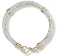 fine silver and 14k gold woven chain bracelet