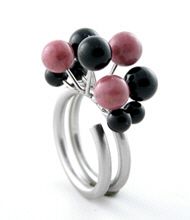 gemstone and stainless steel ring