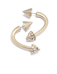 gold and crystal stud earrings