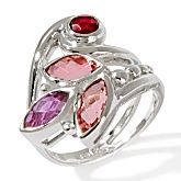 multicolor gemstone and sterling silver ring