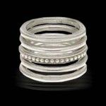 set of five sterling silver stacking rings