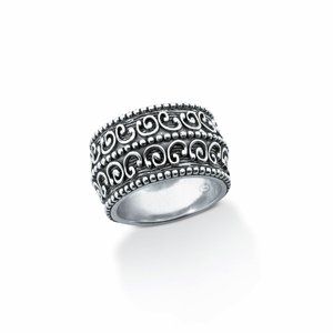 oxidized sterling silver band ring