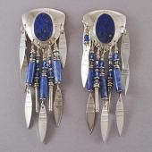 sterling silver and lapis earrings