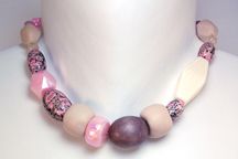 resin and wood bead necklace