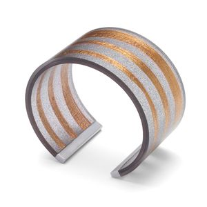silver and bronze cast resin cuff bracelet