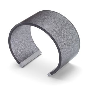 metallic gray cast resin cuff bracelet