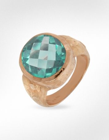 green amethyst and rose gold ring