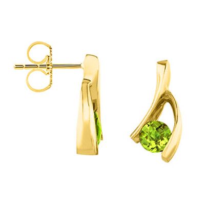 14K yellow gold gemstone earrings
