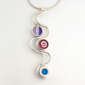 handcrafted pendant with colored resin inlay