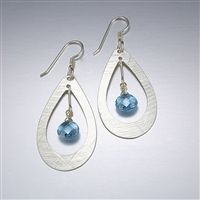 sterling silver and Swiss blue topaz earrings