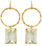 22K gold vermeil and green crystal earrings