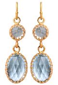 22K gold vermeil and blue topaz earrings