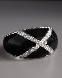 diamond and black enamel ring