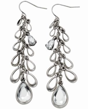 silver and clear crystal earrings
