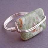 sterling silver and rhyolite ring