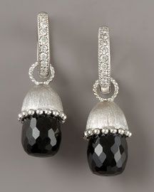 18K white gold and black onyx earrings